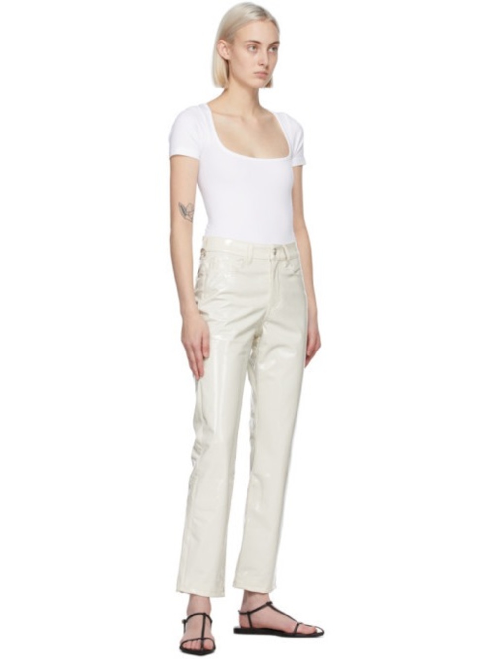 Simon Miller white patent vegan leather trousers size 27